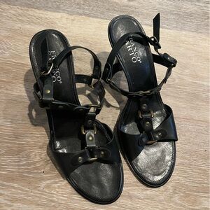 Vintage Franco Sarto Black Strappy Sandals